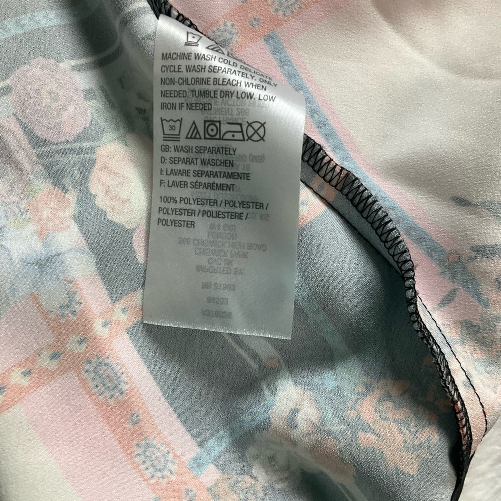 G.I.L.I. Asymmetrical Shirt Dress Print Size 0 Artsy Boho Flounce Sleeve - Picture 8 of 8
